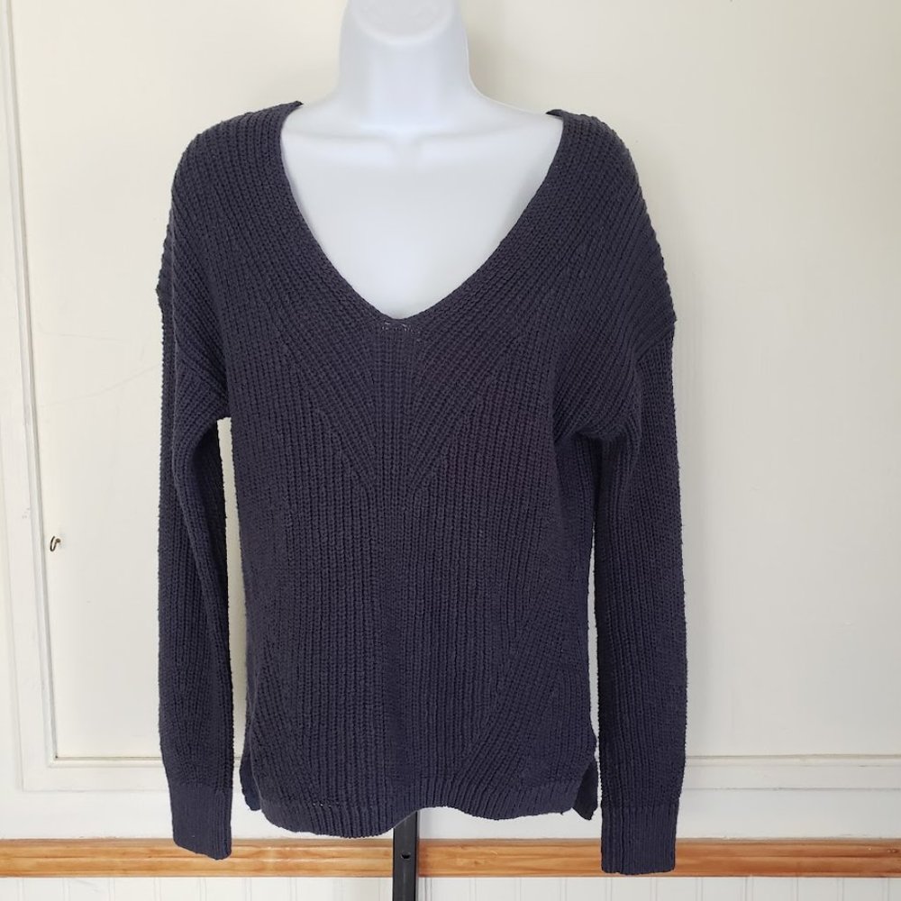 Madewell Womens Sweater XXS Navy Blue Pullover V-neck Cotton Long Sleeve NEW - Picture 12 of 12